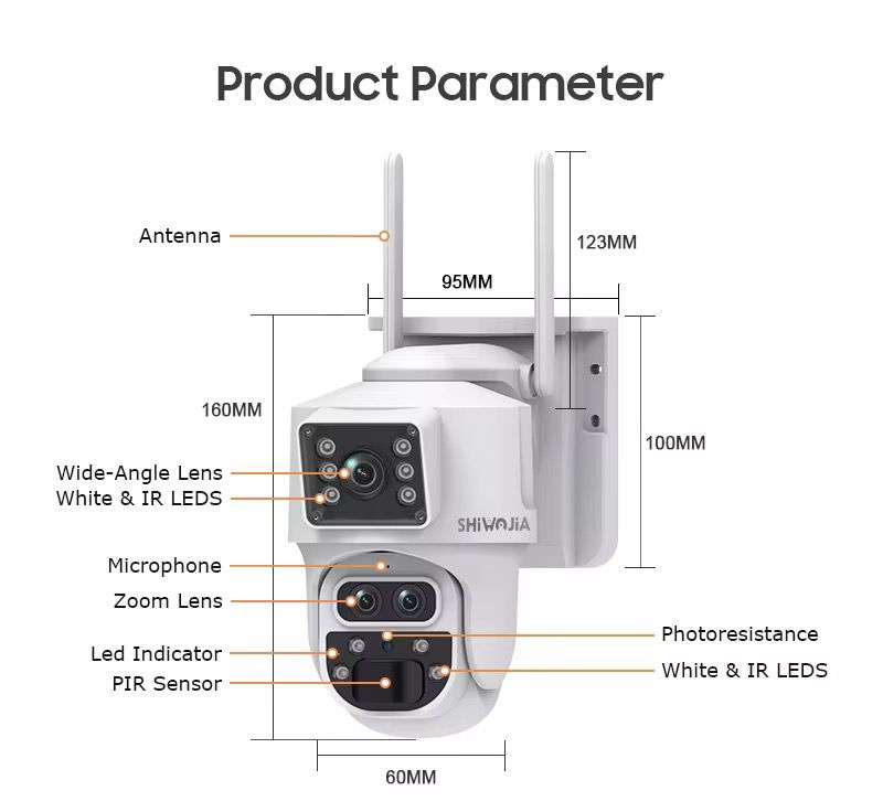 8MP Dual Lens IP Wifi Surveillance Camera
